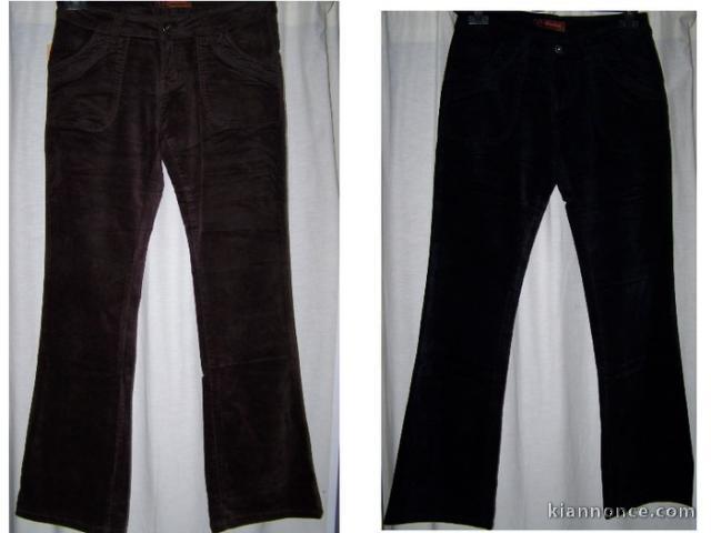 Pantalon velours noir,brun
