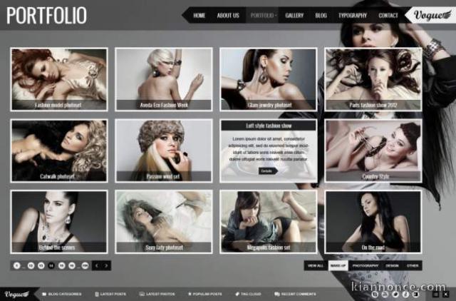 Creation site web pour modeles