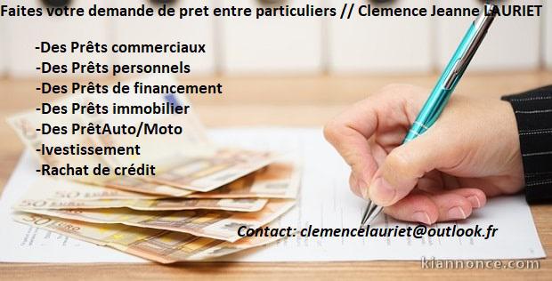 Proposition de prêt et financement entre particuliers en France /