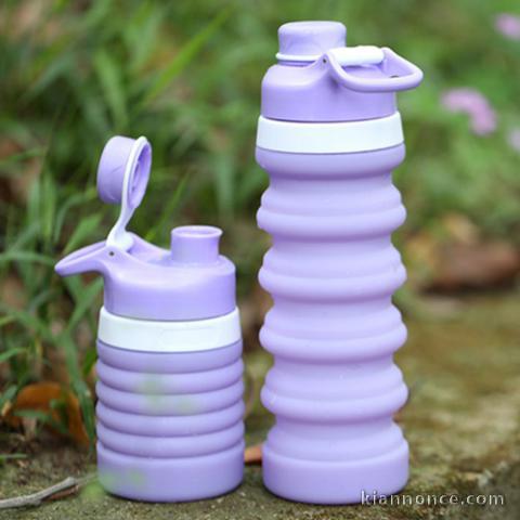 Foldable Silicone Sport outdoor water filter Bottle BPA Free
