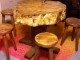Table vintage en chêne massif pour chalet