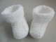 Chaussons blancs revers tricot laine bébé faitmain