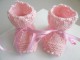 Chaussons cali rose tricot bébé motif crans