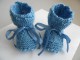 Chaussons cali bleu charron tricot bébé motif crans