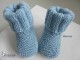 Chaussons tricot bébé, BLEU, laine Mérinos, fait main