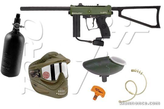 Paintball MR1 olive à air comprimer avec bouteille masque etc