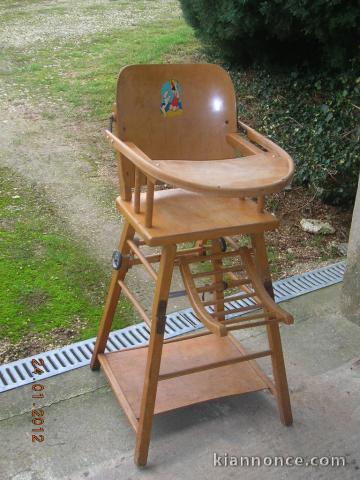 chaise bébé en bois transformable