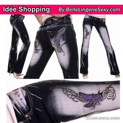 Jeans sexy BLUE PAPILLON