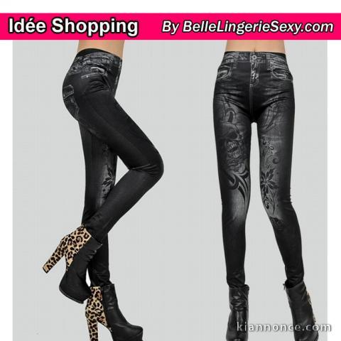 Leggings sexy BLACK-SKULL