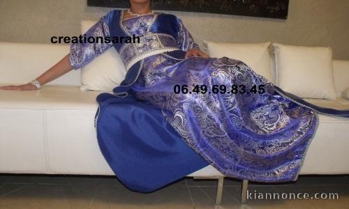 takchita/caftan en brocard bleu