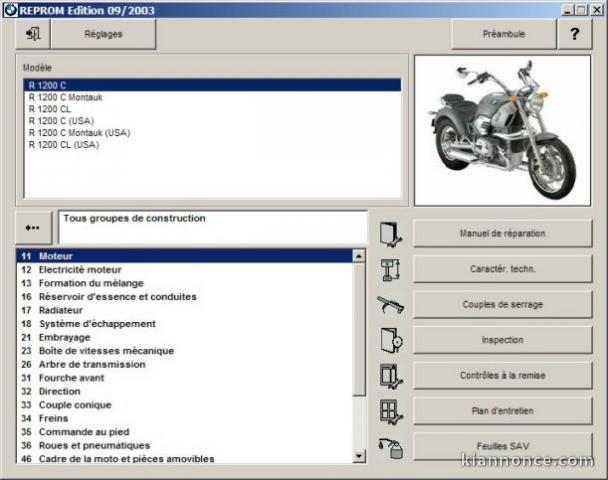 Manuel Entretien BMW R 1200 C et CL - FR.