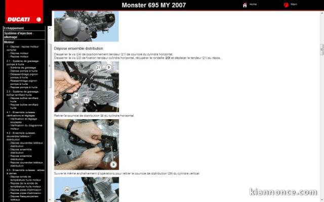 Manuel atelier Ducati Monster 695 -2007 - FR.