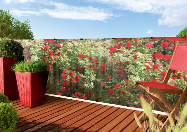 Brise vue IMPRIME DECOR VEGETAL FLEURS OU BAMBOU A PRIX IMBATTABL