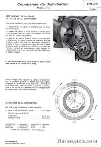 Manuel atelier Autobianchi A112 - Fr.