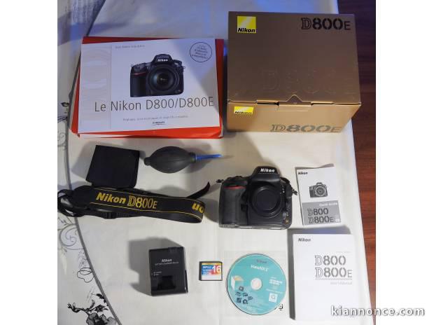 Boitier Nikon D800E 36 Mp avec mémoire Compact Flash 16Go