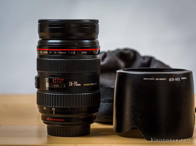 Canon EF 24-70 mm f/2.8 L Zoom avec filtre Hoya