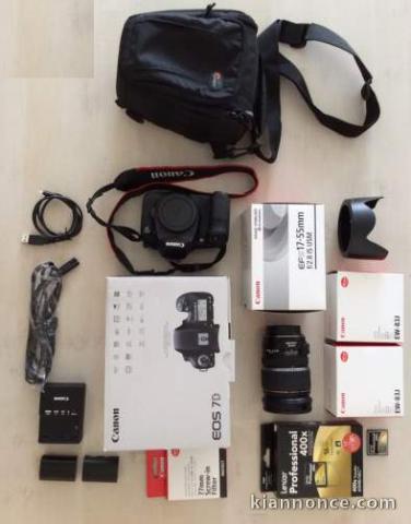 Canon EOS 7D + EFS 17-55mm + Accessoires