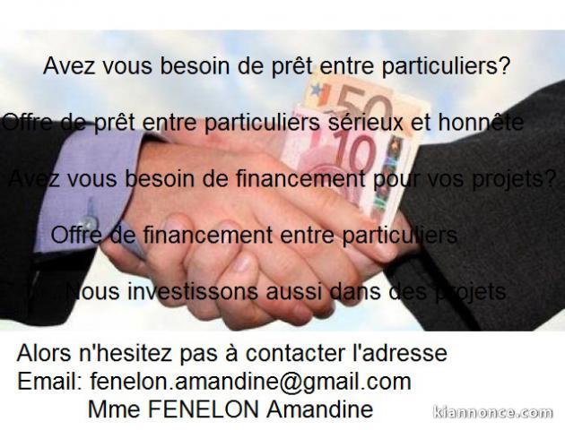 Faites vos demandes de prêt urgent chez Mme FENELON Amandine