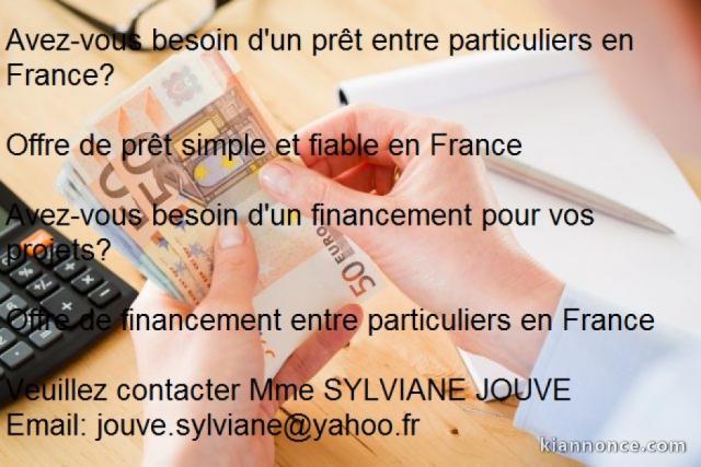 Offre de prêt entre particuliers sérieux et honnête en France 