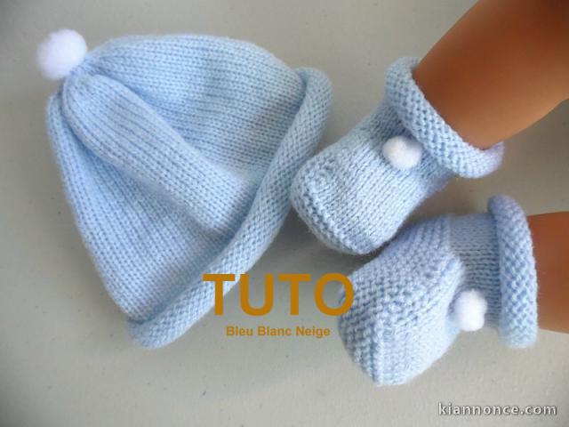 Explication TUTO bonnet chaussons pompons bébé