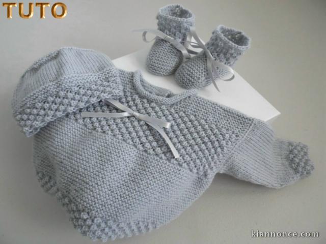 Tuto trousseau astrakan bébé tricoté main 