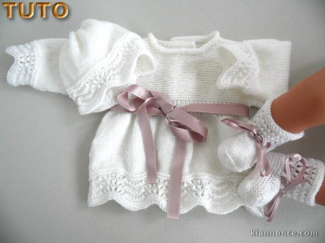 Tuto trousseau vague bébé tricoté main 