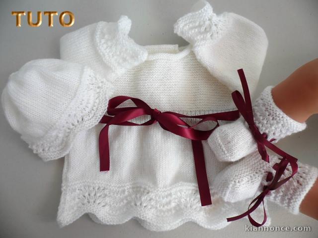 Tuto brassière, bonnet, chaussons tricot bébé