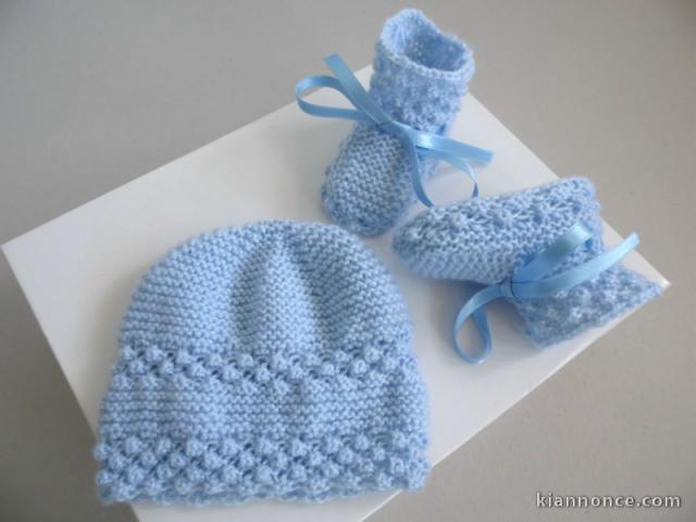 Tricot bébé Duo bleu rayé Astra