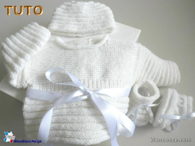 tuto, trousseau motif godron, bb mixte, tricote main