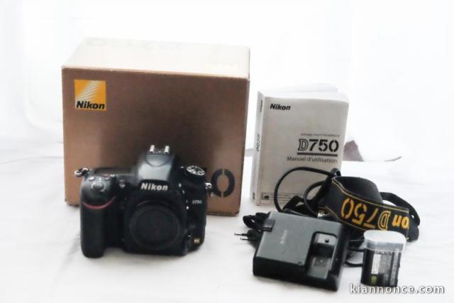 Nikon D750, 1080p,full-frame, Wifi en parfait état