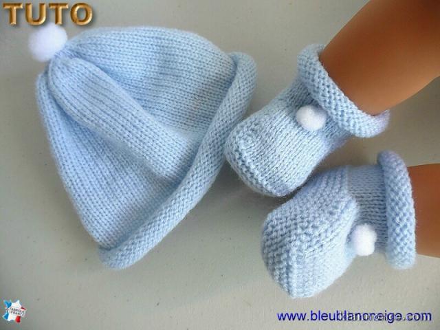 Tuto chaussons bb layette tricot bebe explications en pdf