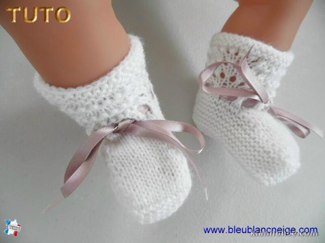 Tuto chaussons bb layette tricot bebe explications en pdf