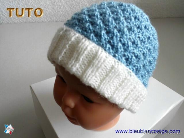 Tuto Bonnet bb layette tricot bebe explications en pdf