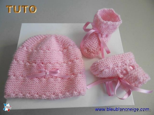 Tuto Bonnet bb layette tricot bebe explications en pdf