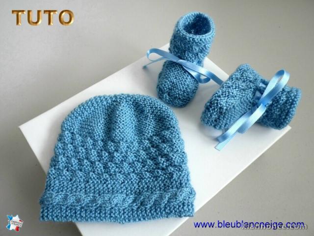 Tuto Bonnet chaussons bb layette tricot bebe explications pdf