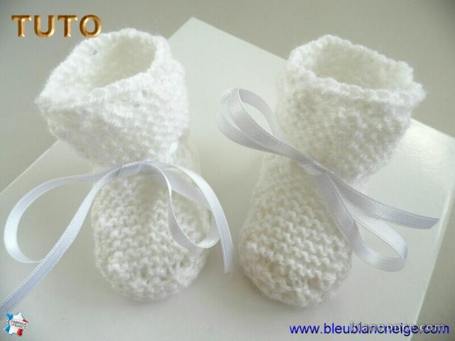 Tuto chaussons bb layette tricot bebe explications en pdf