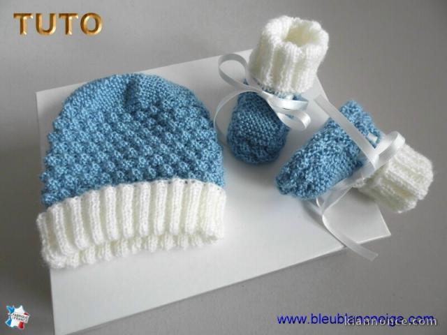 Tuto Bonnet chaussons bb layette tricot bebe explications pdf