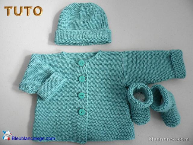 Fiche tricot bébé, à télécharger, layette, tricot bébé,TUTO, pdf