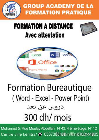 Formation en Bureautique Excel Word PowerPoint VBA à distance 