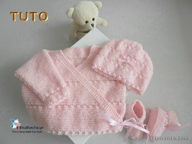 Fiche Tricot bébé, TUTO, explications complètes ensemble bb