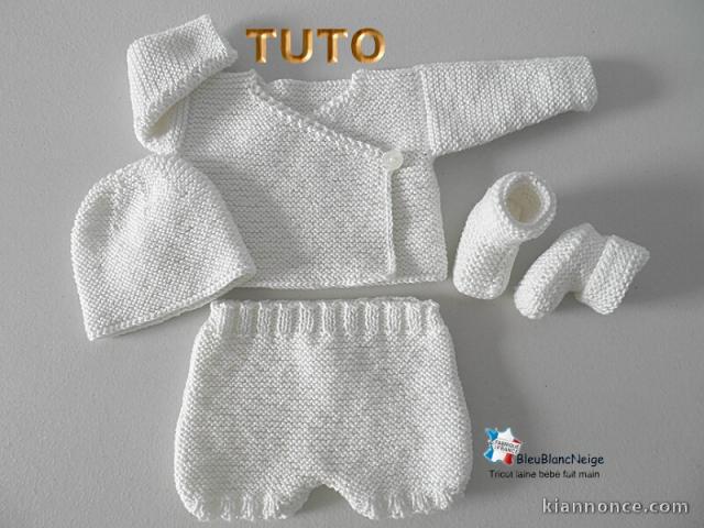 Fiche Tricot bébé, TUTO, ensemble complet layette bb