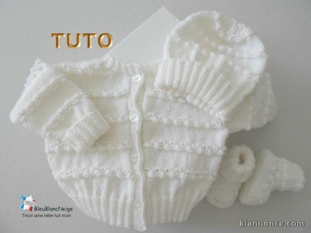 Fiche Tricot bébé, TUTO, ensemble complet layette bb