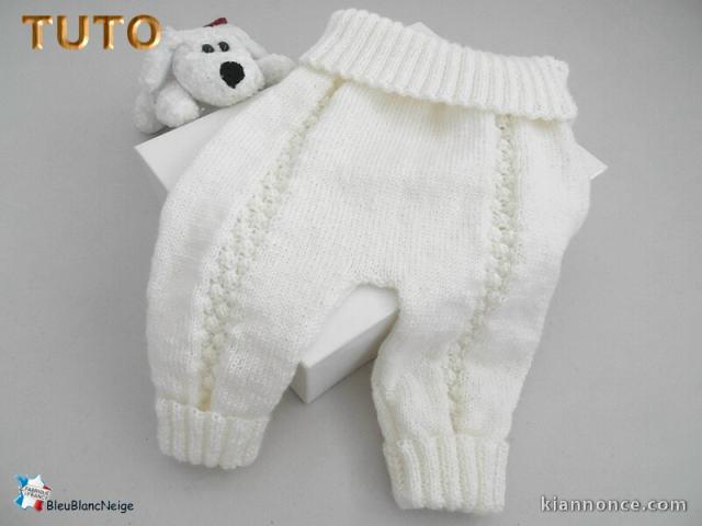 Fiche Tricot bébé, TUTO, pantalon, layette bb