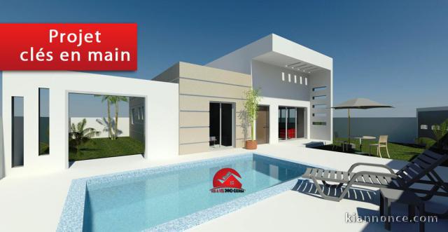  A VENDRE UN PROJET D UNE VILLA MODERNE A HOUMT SOUK DJERBA