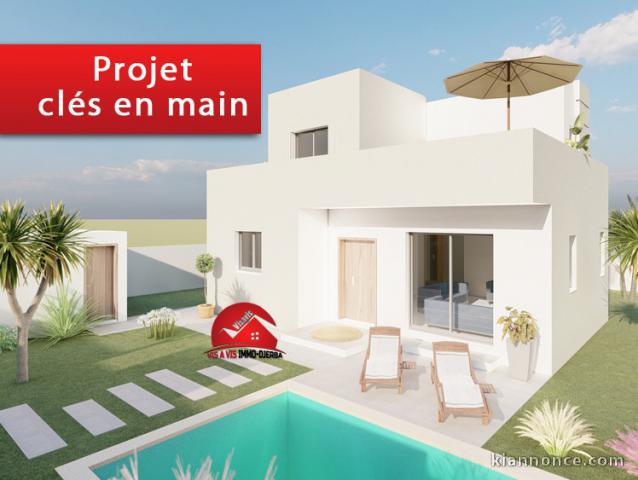  A VENDRE UN PROJET AVEC PISCINE CLÉ EN MAIN A HOUMT SOUK DJERBA