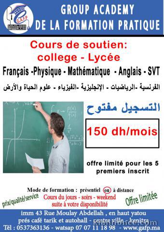 Cours de soutien collège - lycée (français, anglais, mathématique