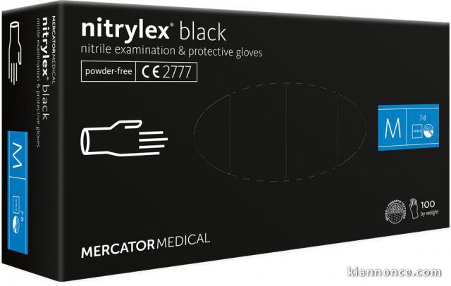 Boite de gants nitrile noir Nitrylex Mercator