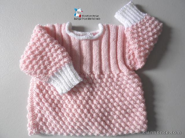Brassière tricot bébé pas chère tricotée main layette bb FILLE