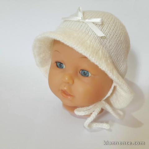 Chapeau tricot bébé modèle layette tricoté main sur OPLA