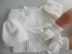 Tricot laine bébé mixte brassière blanche